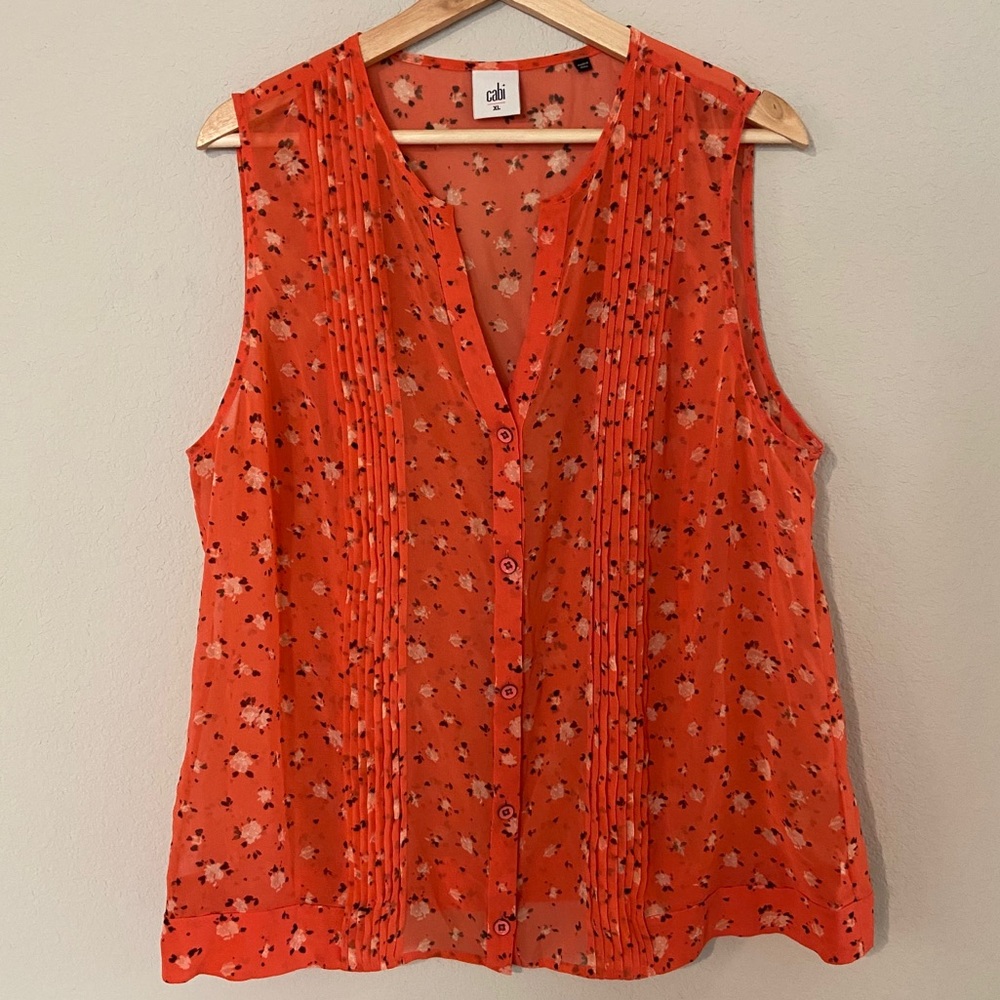 CAbi Sleeveless Floral Blouse